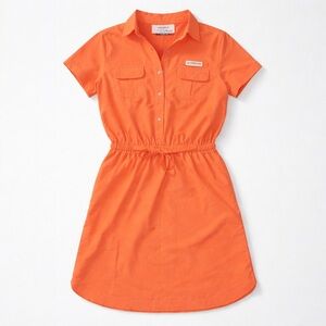 Magellan Outdoors Coral Short-Sleeve Midi Fishing Shirt Dress